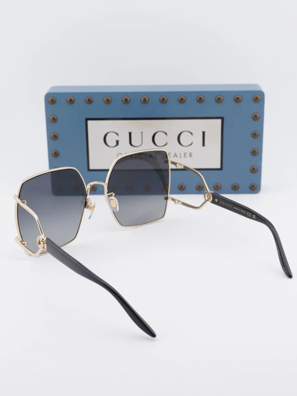 Gucci GG1564SA 001 Women Square Sunglasses - Endura Gold / Grey Gradient